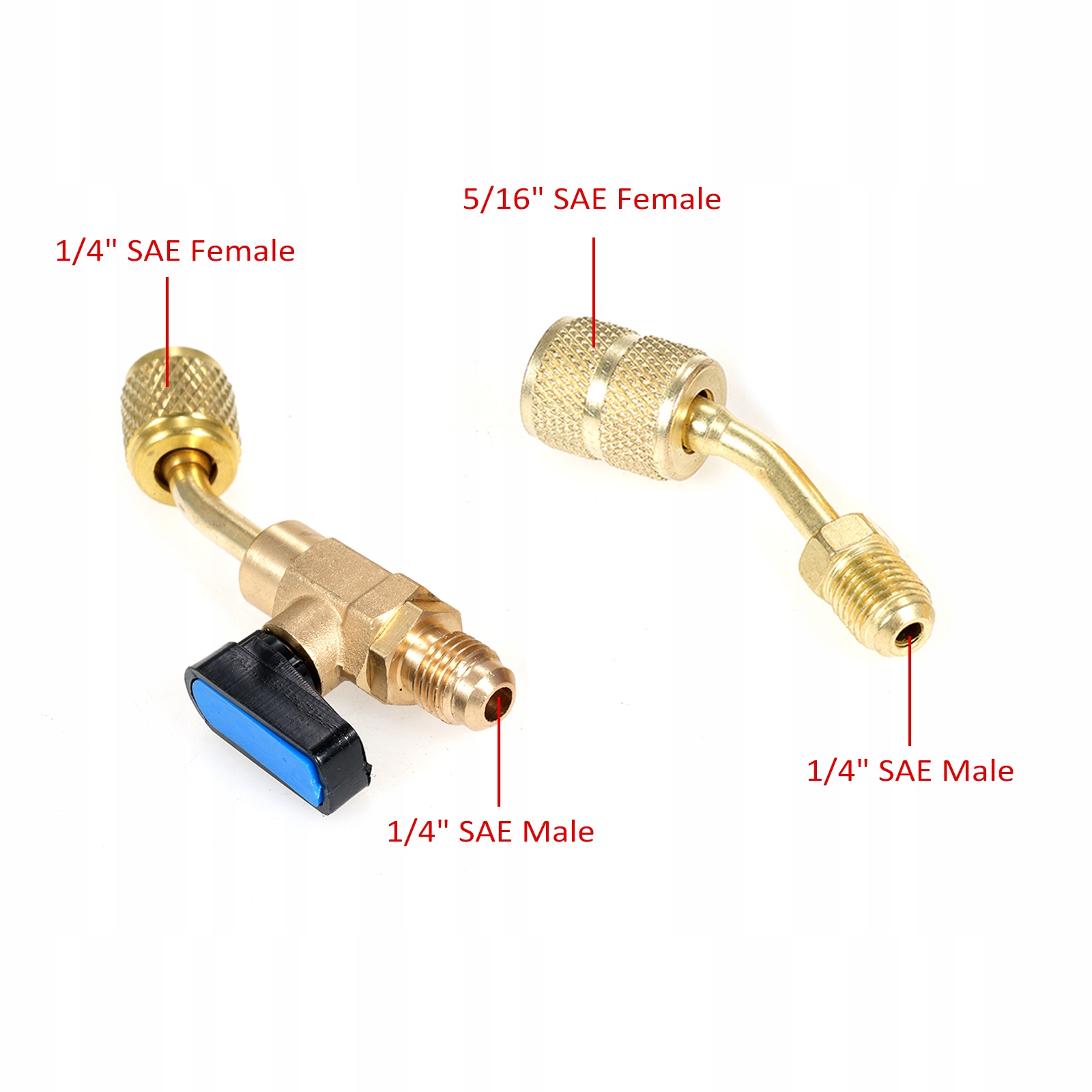 Zawór kątowy do czynnika chłodniczego 1/4 cala do systemów HVAC R410A R134A R12 R22
