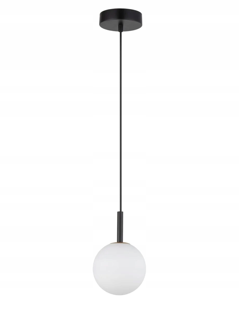 Závěsná lampa černá minimalistická moderní skleněná bílá koule Sigma