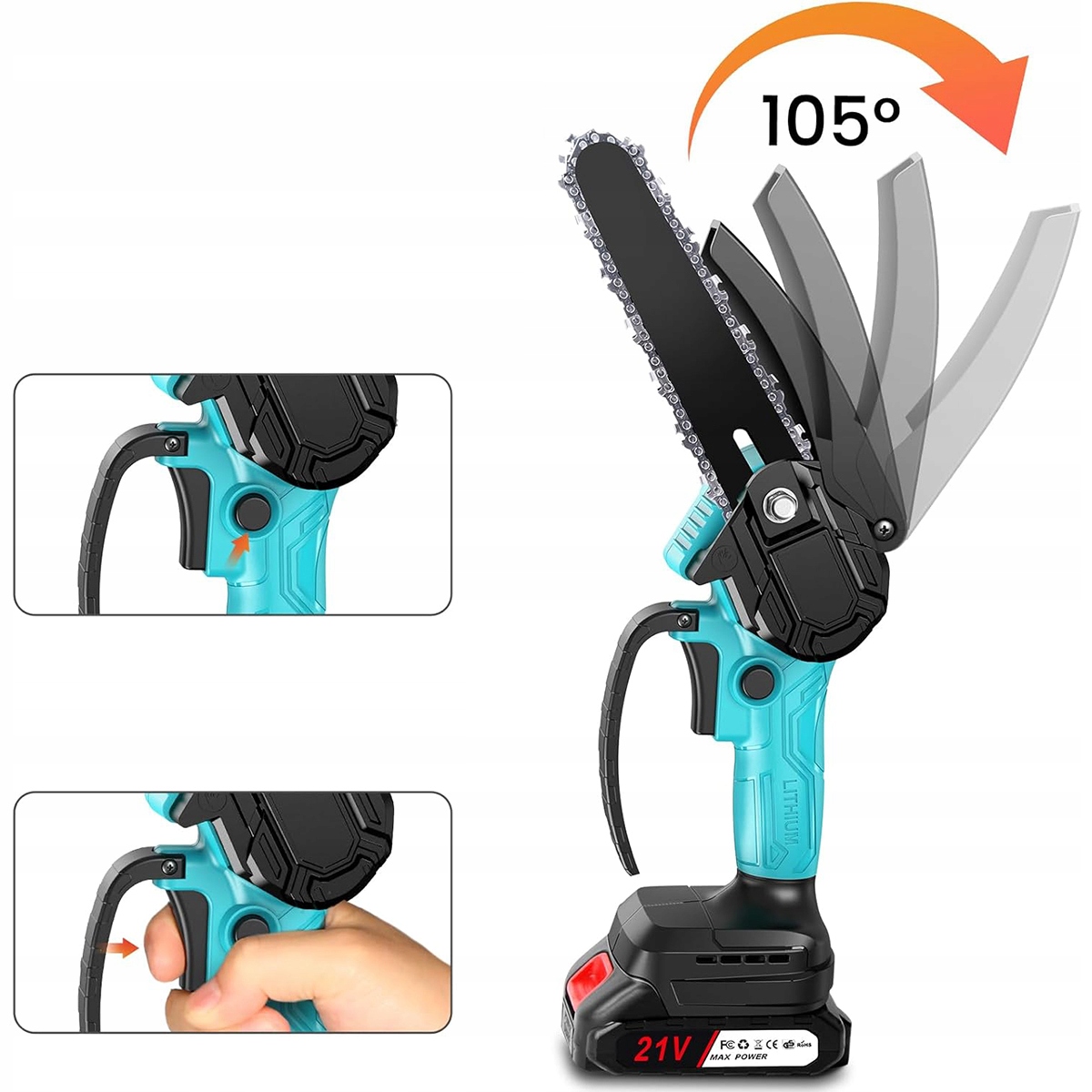 PIŁA łańcuchowa AKUMULATOROWA 6" pilarka BEZSZCZOTKOWA Smarowanie łańcucha EAN (GTIN) 4059457198163