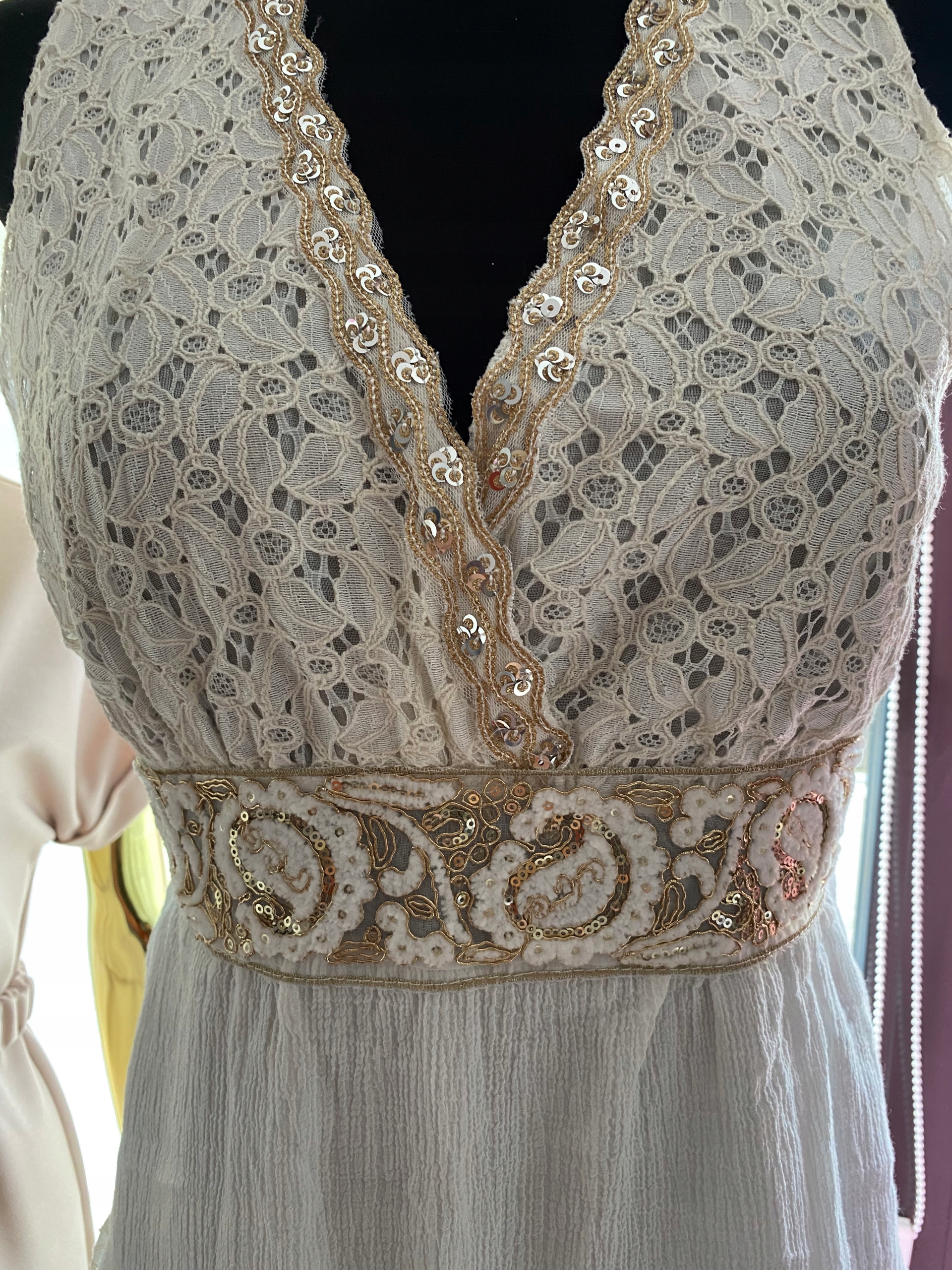 Šaty Bílá Krémová Mušelínová s krajkou velikost