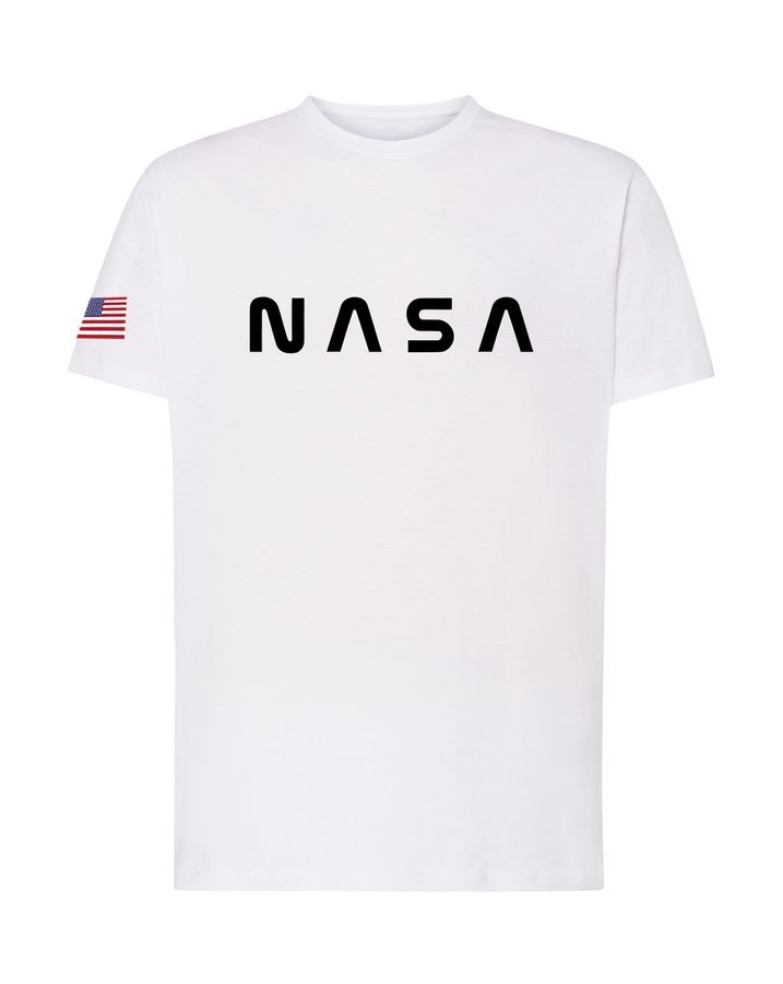 

Modna męska koszulka Nasa, na prezent, biała 4XL