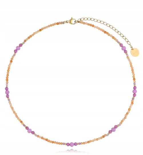 Naszyjnik By Dziubeka Kolorowy awenturyn i fosforyt Lush Oasis Stal złota