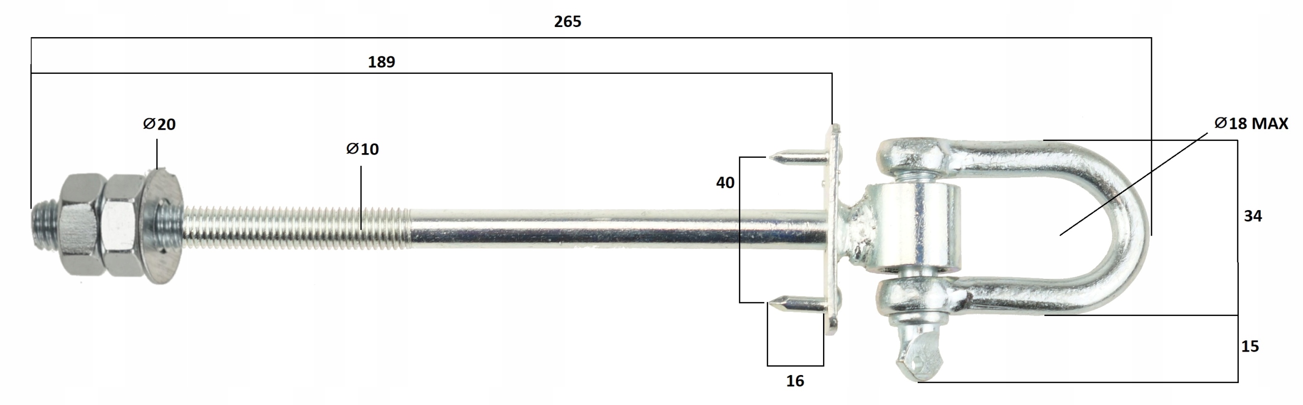2X HAK HUŚTAWKOWY SZEKLA BOLCE MOCOWANIE M10 HAMAK Rodzaj inny