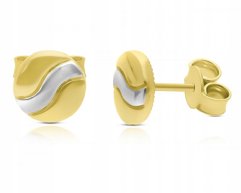 Puzetové náušnice kulaté dámské šroubky 585