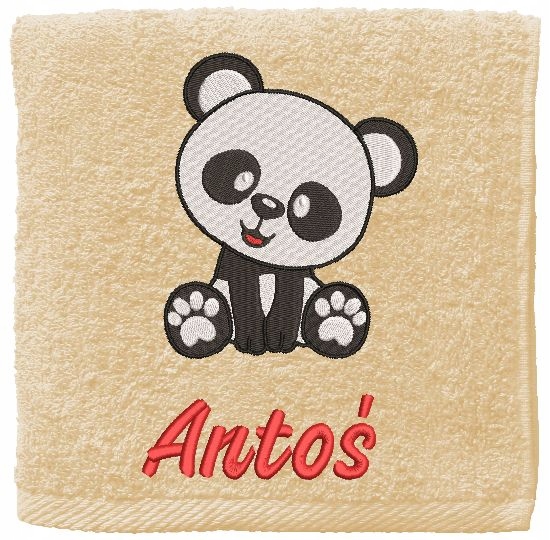 

Ręcznik Panda Haftowany Z Imieniem 70x140 mikołaj