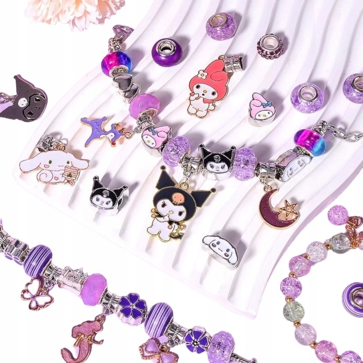 ZESTAW KUROMI KORALI KIELEMENTY ROBIENIE BRANSOLETEK BIŻUTERII CHARMS Wysokość produktu 6 cm