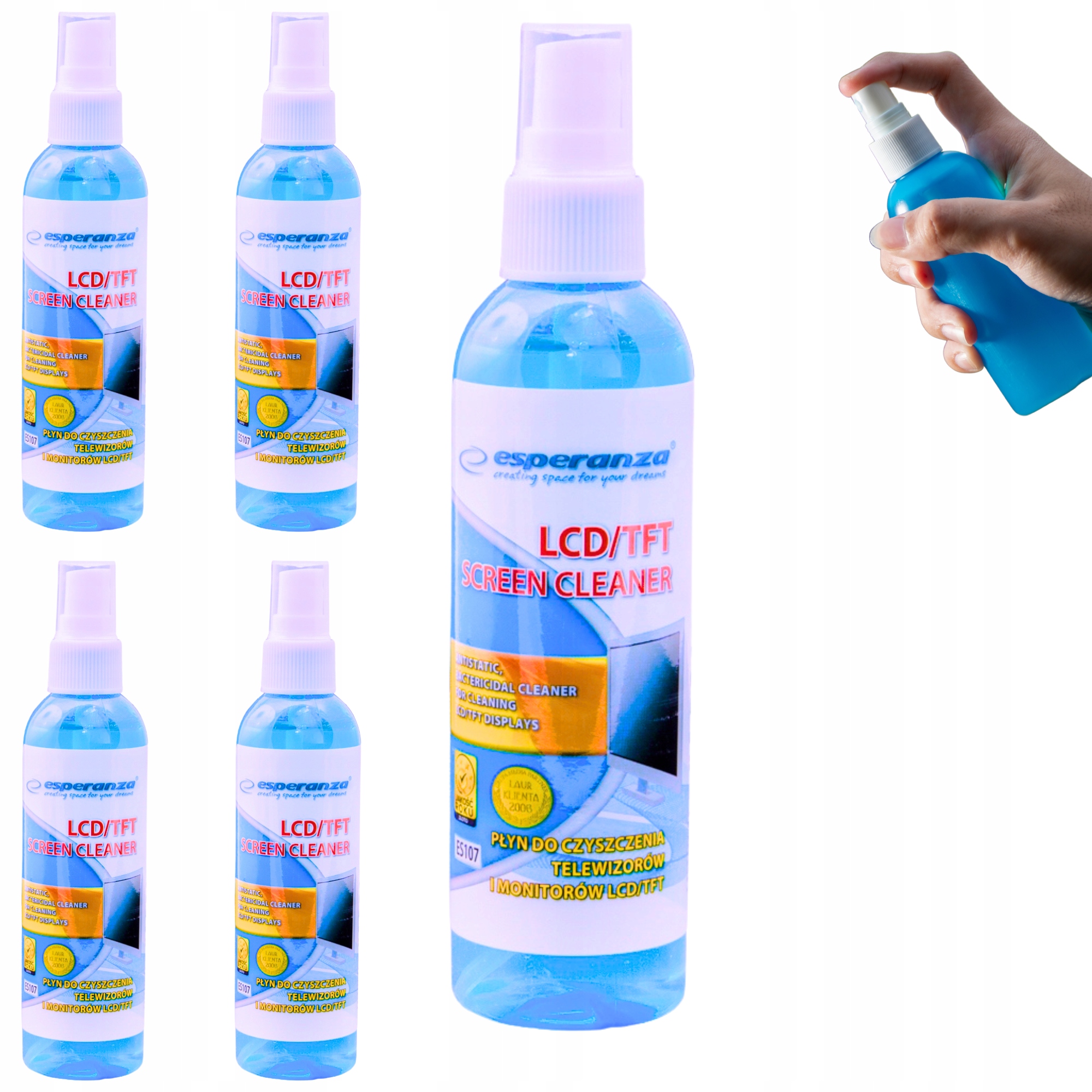 5x PŁYNY SPRYSKIWACZ DO MYCIA MONITORÓW EKRANÓW LAPTOPA TELEFONU SMARTFNA