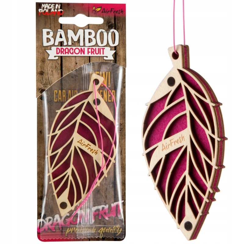 Zapach Samochodowy Drewniana Zawieszka Bamboo – Dragon Fruit
