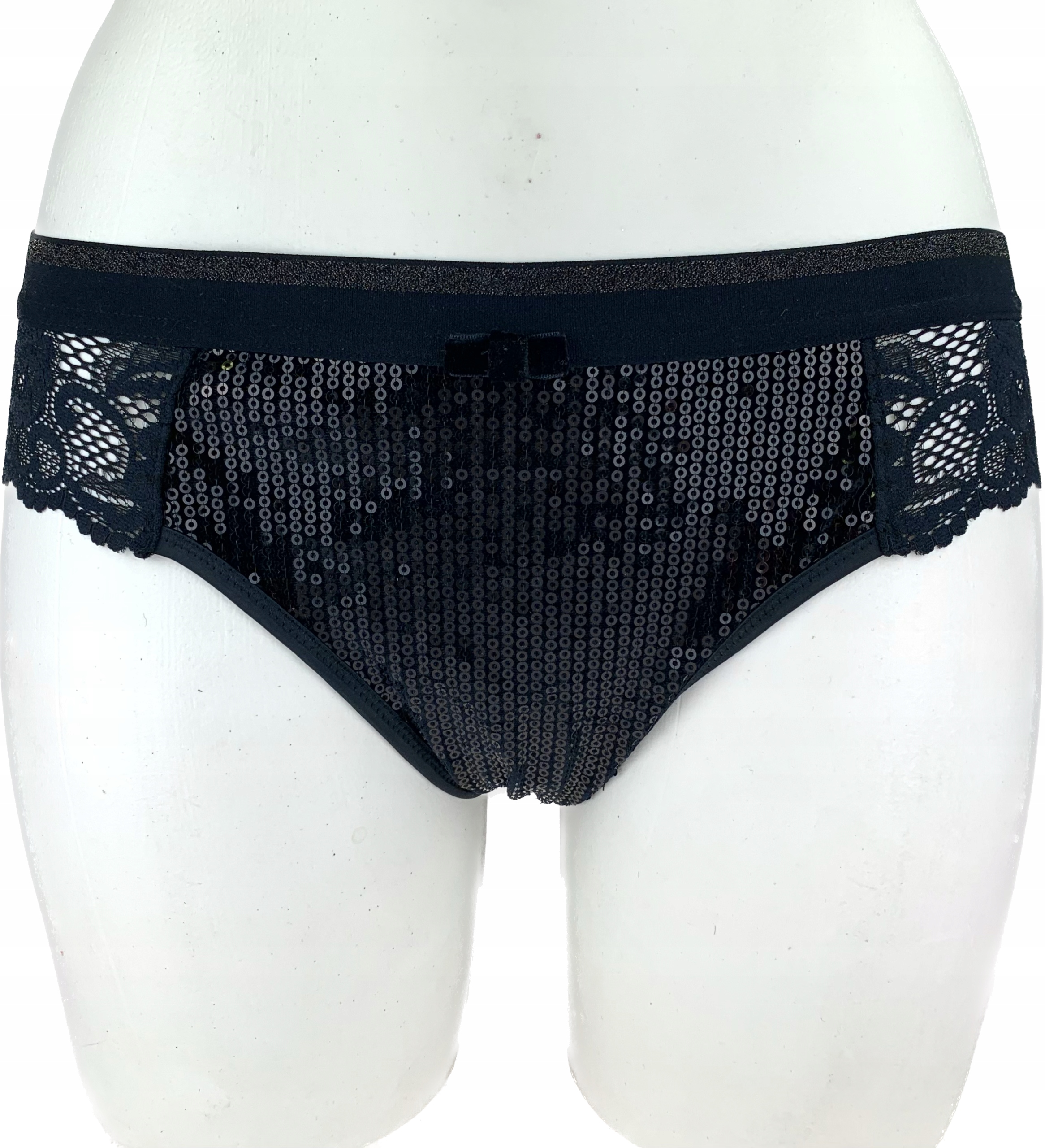 

Intimissimi Majtki Koronka cekiny czerń welur S/36