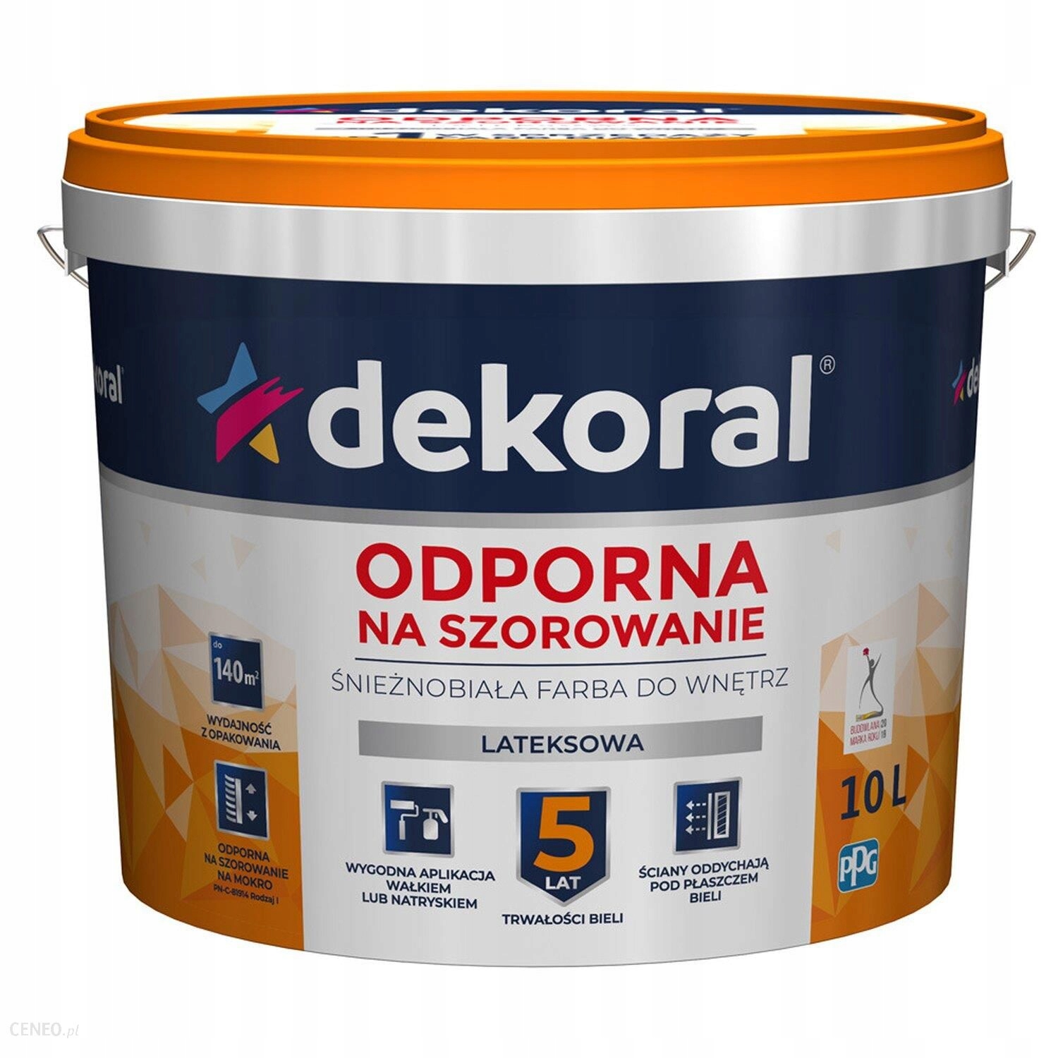 

Dekoral Akrylit W Biała 10L Odporny na szorowanie