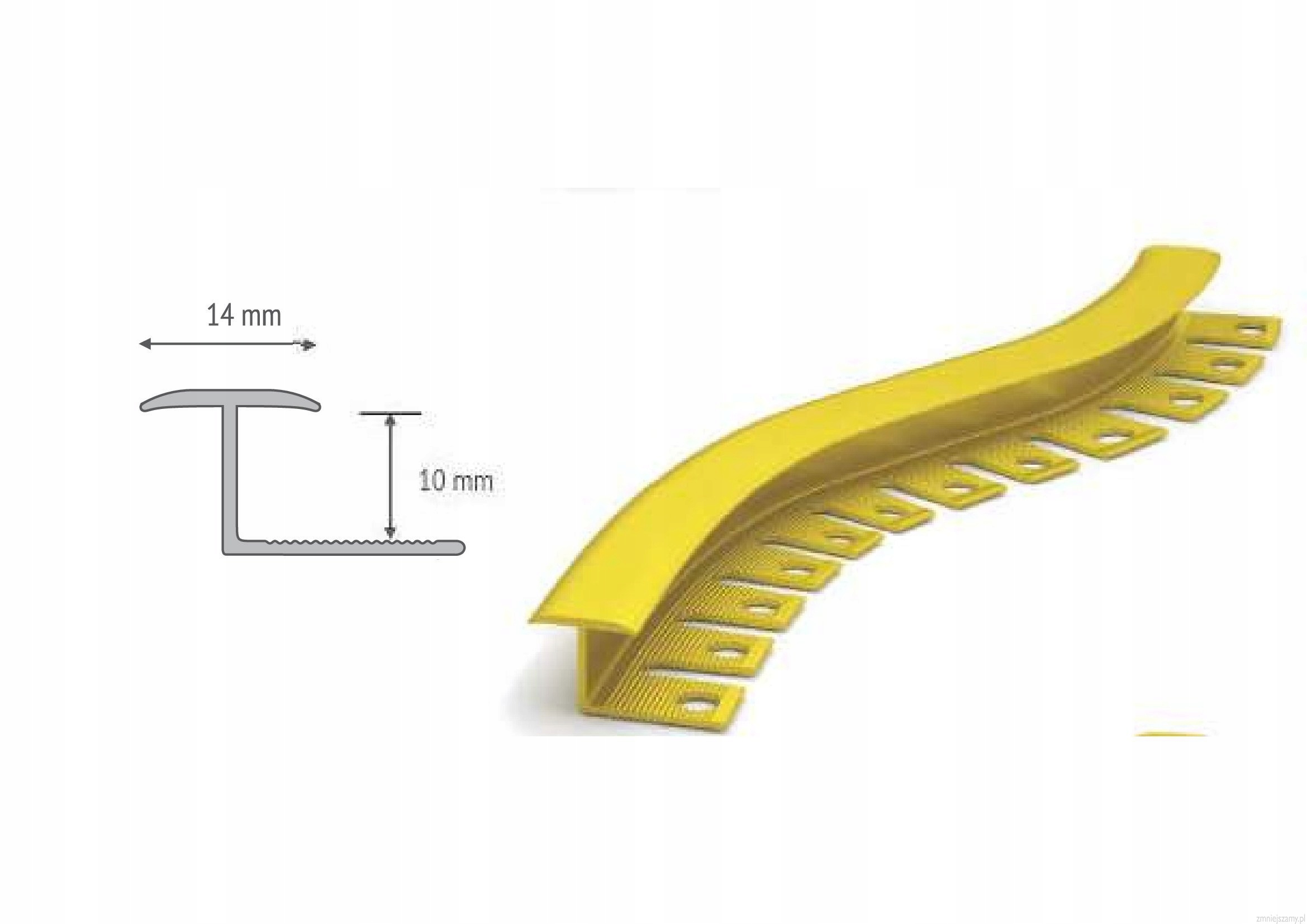 Mosazná oblouková lišta MT14/10Ł/2,5M