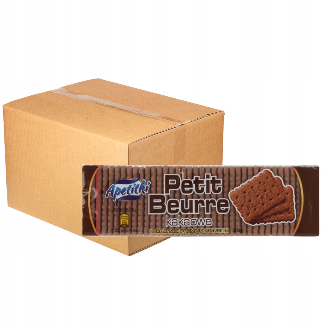 Levně Apetitky Petit Beurre Sušenky kakaové 200 g x 24 kusů