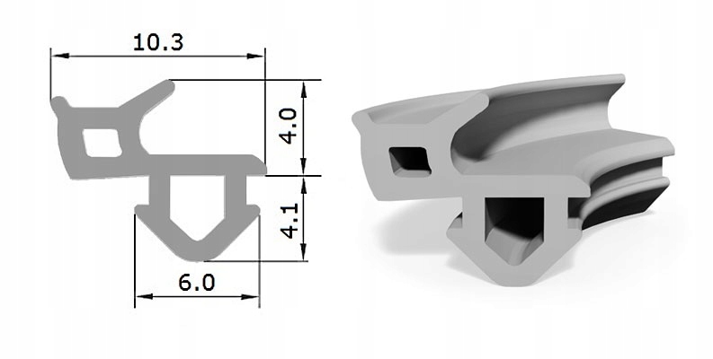 Uszczelka okienna uszczelki do okien okien PCV VEKA SZARA POPIEL KOMPLET 2m Kolor szary