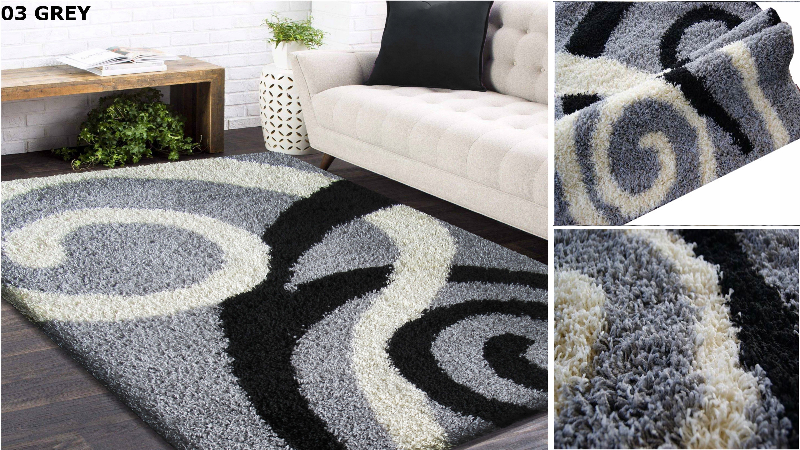 Dywan Shaggy 120X170 WZORY KOLORY JAKOŚĆ + GRATIS Rodzaj shaggy