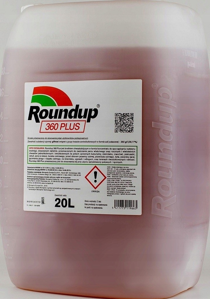 Roundup 360 Plus 20L randap na chwasty Glifosat niszczy wszystko co zielone