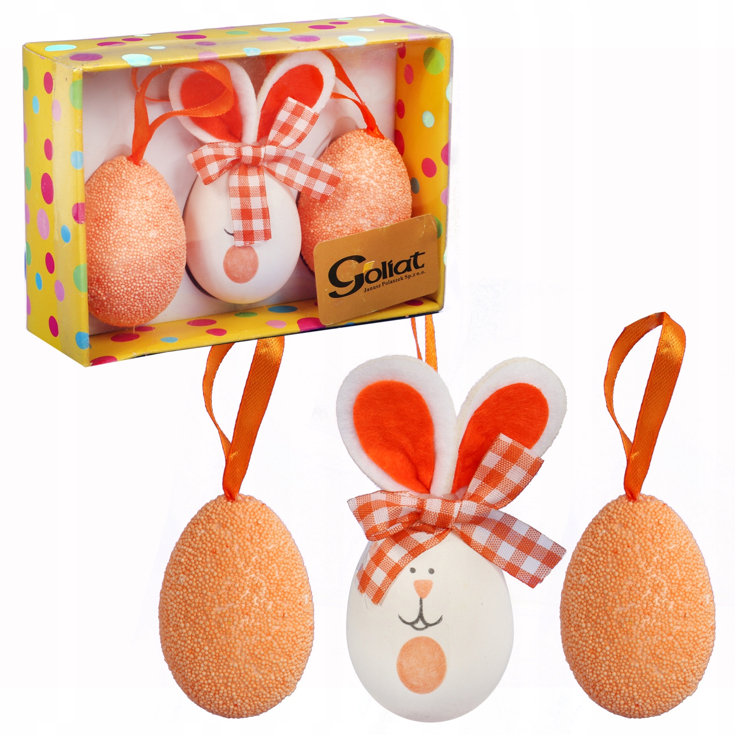 JAJKA ZAWIESZKI W KARTONIKU 3SZT 10CM POMARAŃCZOWE