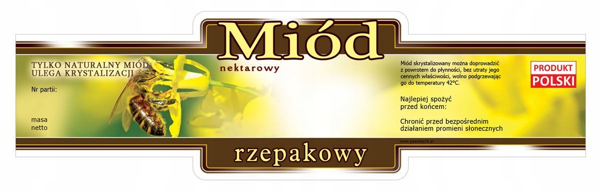 

Etykiety ozdobne na miód rzepakowy 100szt E218