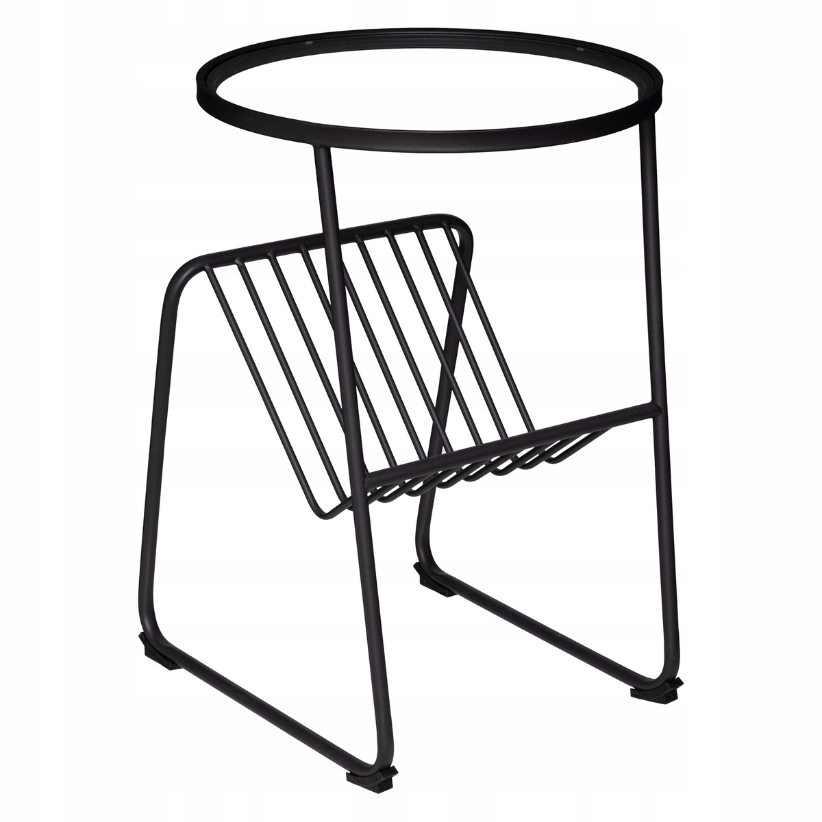 Čierny kovový gAZETNIK konferenčný stolík Joy, priemer 46 cm