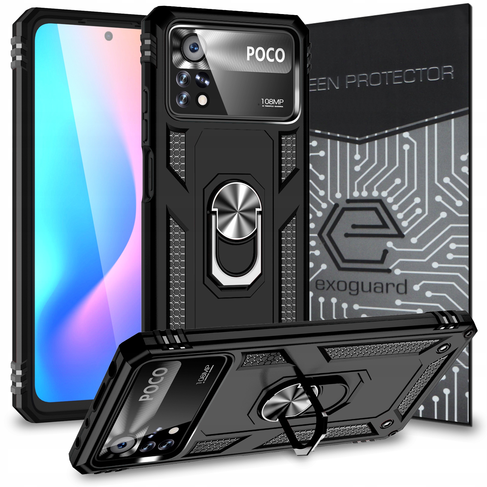 

Case Etui Pancerne+szkło do Xiaomi Poco X4 Pro 5G