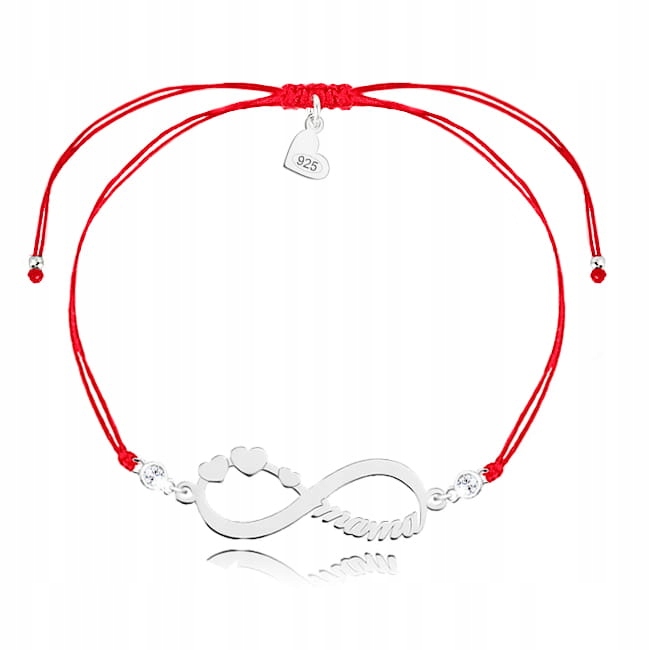 

Bransoletka srebro nieskończoność mama i Swarovski