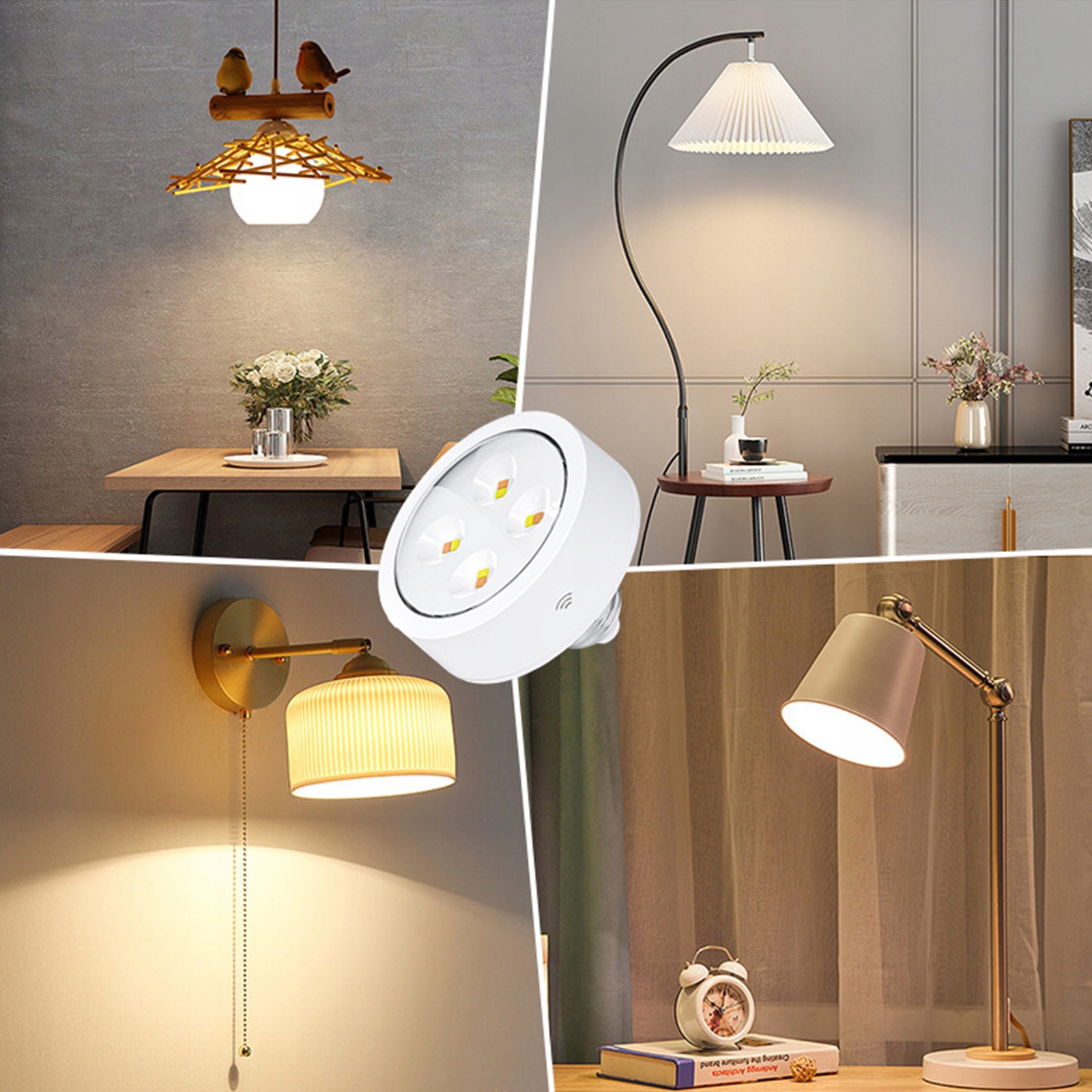 HongTu Zasilane bateryjnie oświetlenie LED Puck Długość/wysokość 7.3 cm