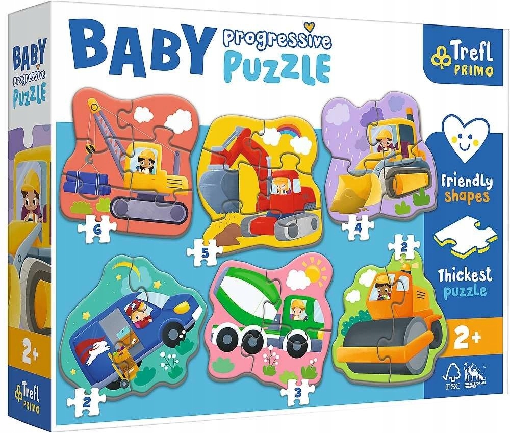 

Puzzle progresywne Baby Progressive Pojazdy 6w1