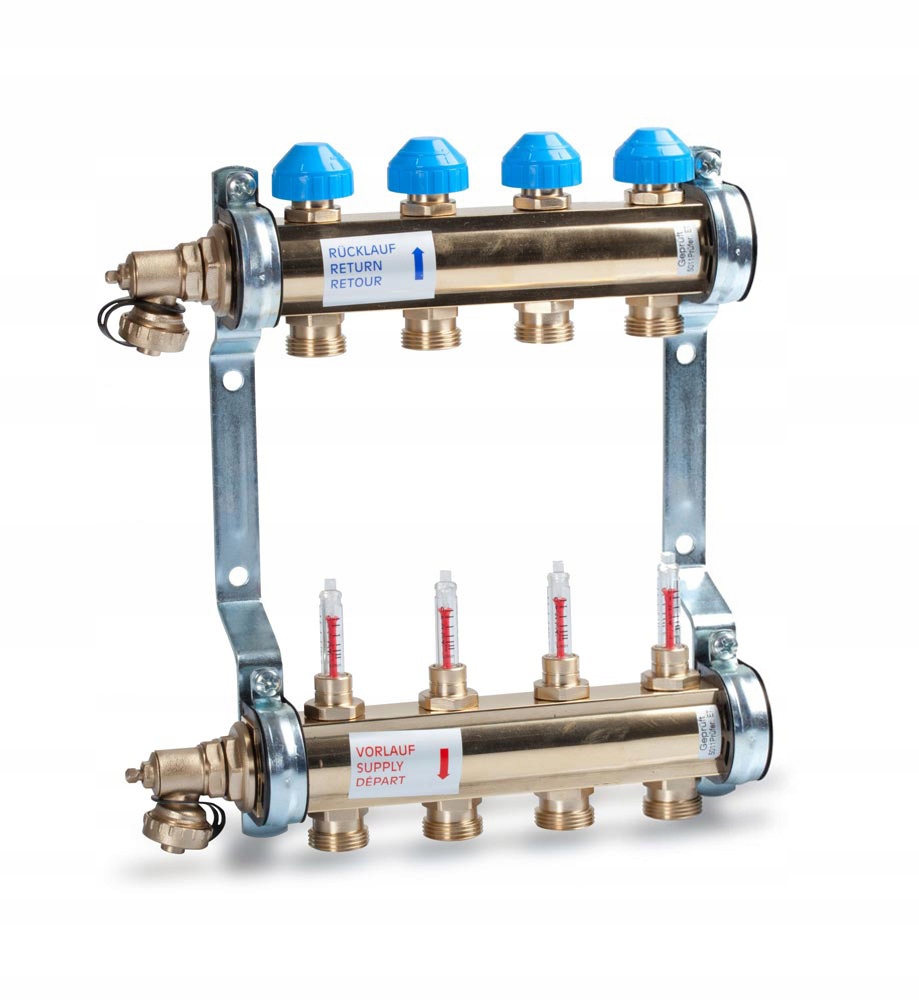 Rozdeľovač podlahového vykurovania 4 obvody Watts 1“