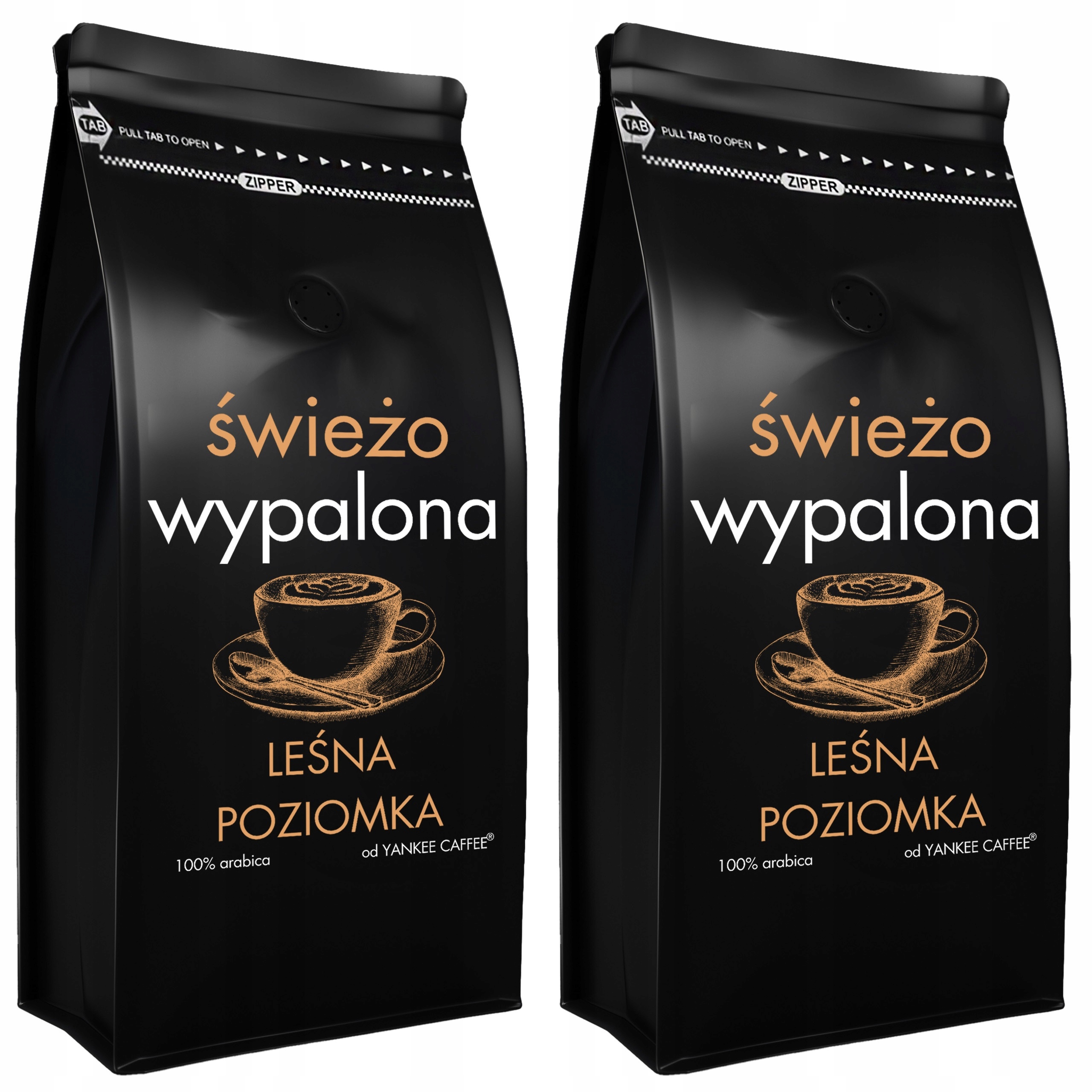 Levně Káva zrnková 2x1 kg Čerstvě Pražená 100% Arabica s příchutí Lesní Jahoda