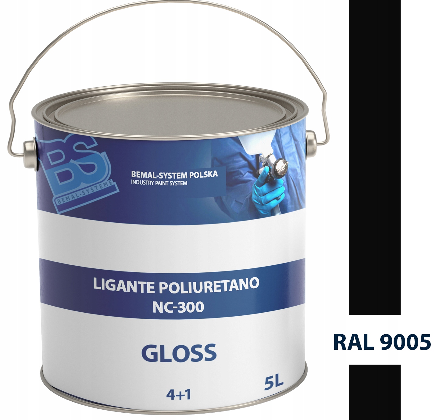 BEMAL FARBA OKRĘTOWA - LAKIER POLIURETANOWY - 5L - RAL 9005