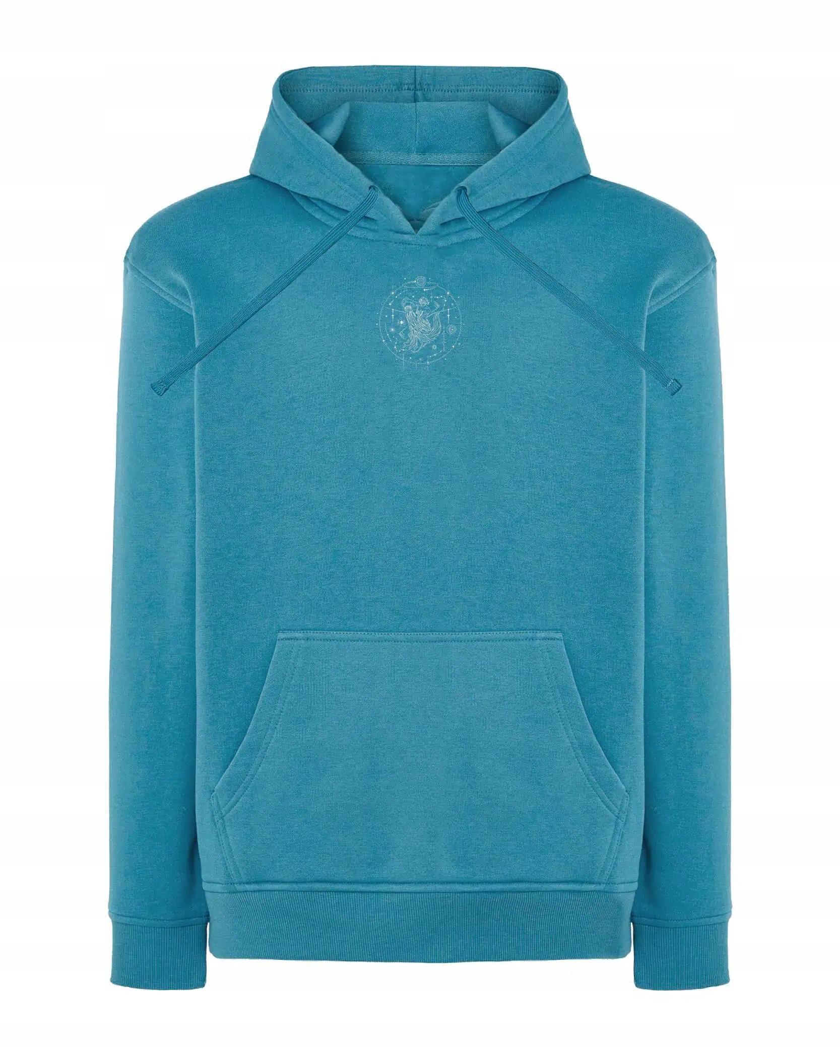 Mikina s kapucí Znamení zvěrokruhu Vodnář Minimalistický styl Modrá L