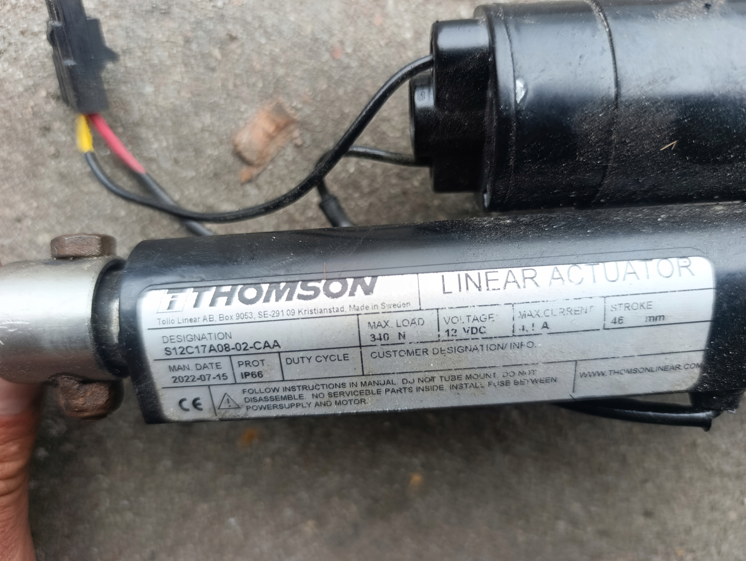PISTONI PORTELLONE Thomson linear actuator