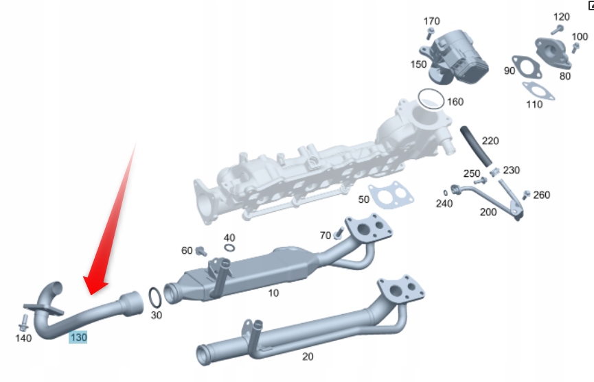PRZEWOD RURA EGR MERCEDES OM642 3 0 V6 Part manufacturer Mercedes Benz OE
