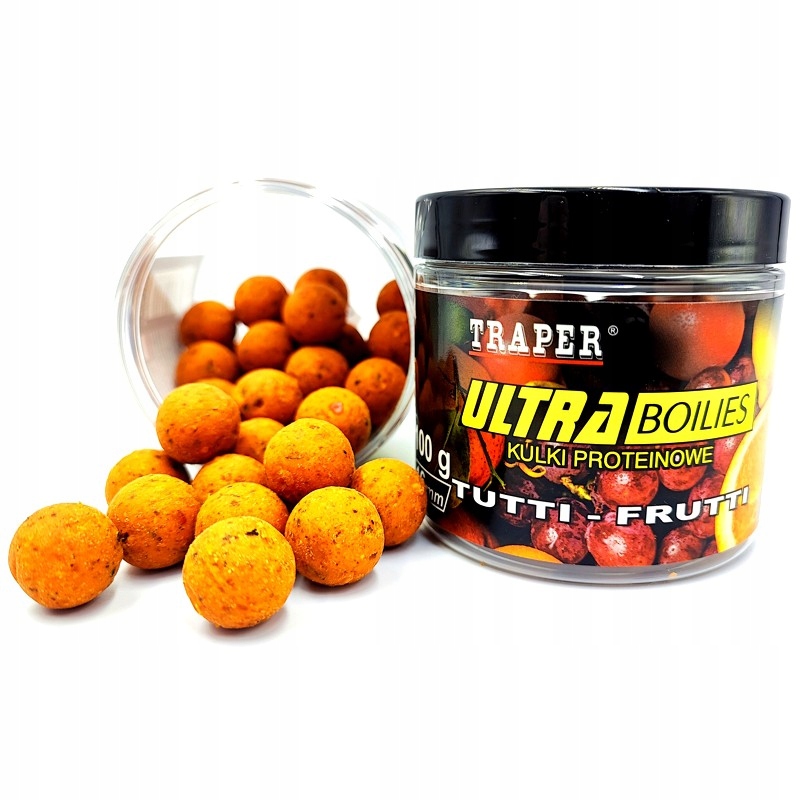 Karpiowe Kulki Proteinowe Traper Ultra Hakowe Owoc Tutti Frutti 16mm 100g
