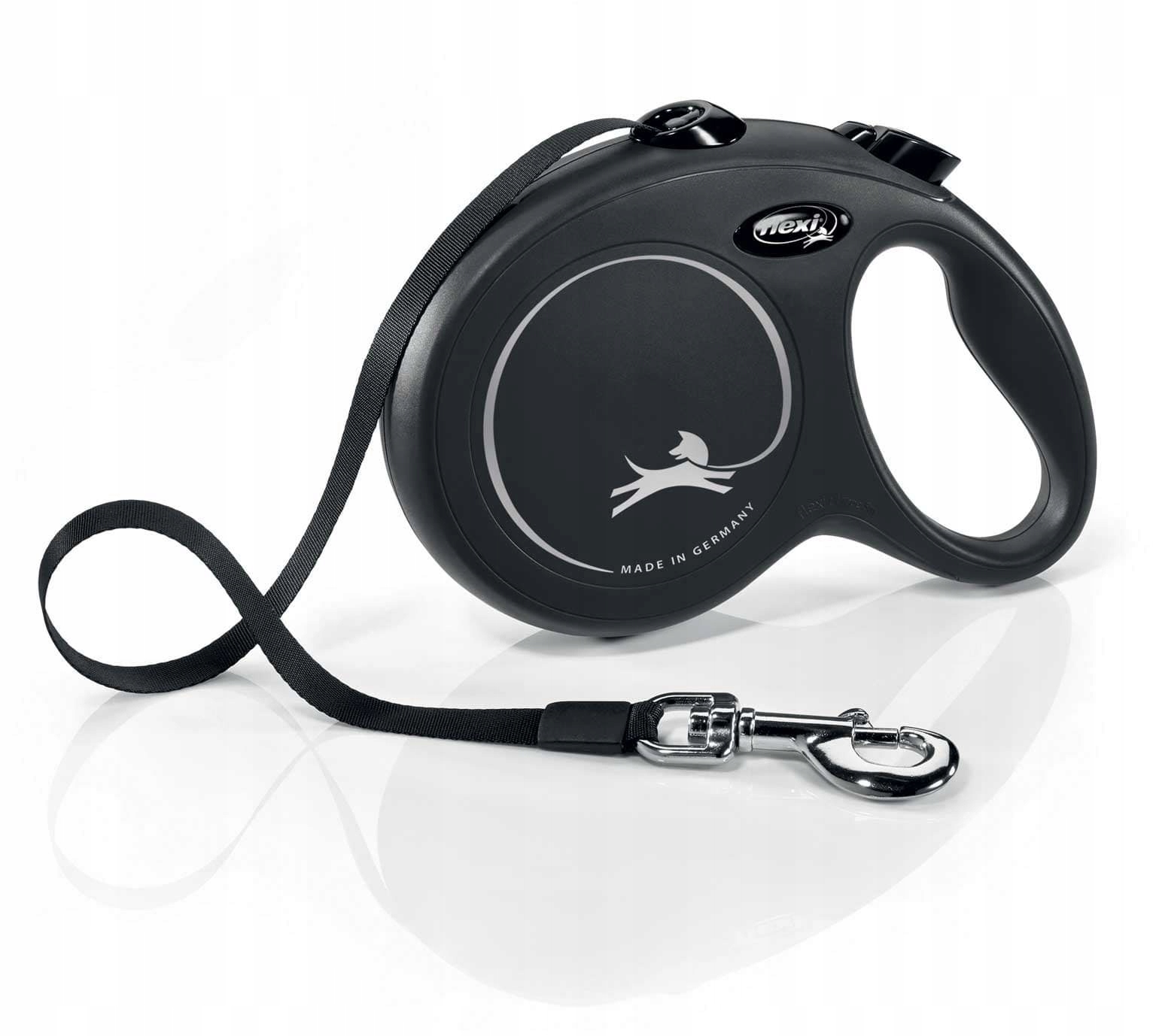 Levně Vodítko pro psa Flexi New Classic, páska, černé, L, 8m, 50kg