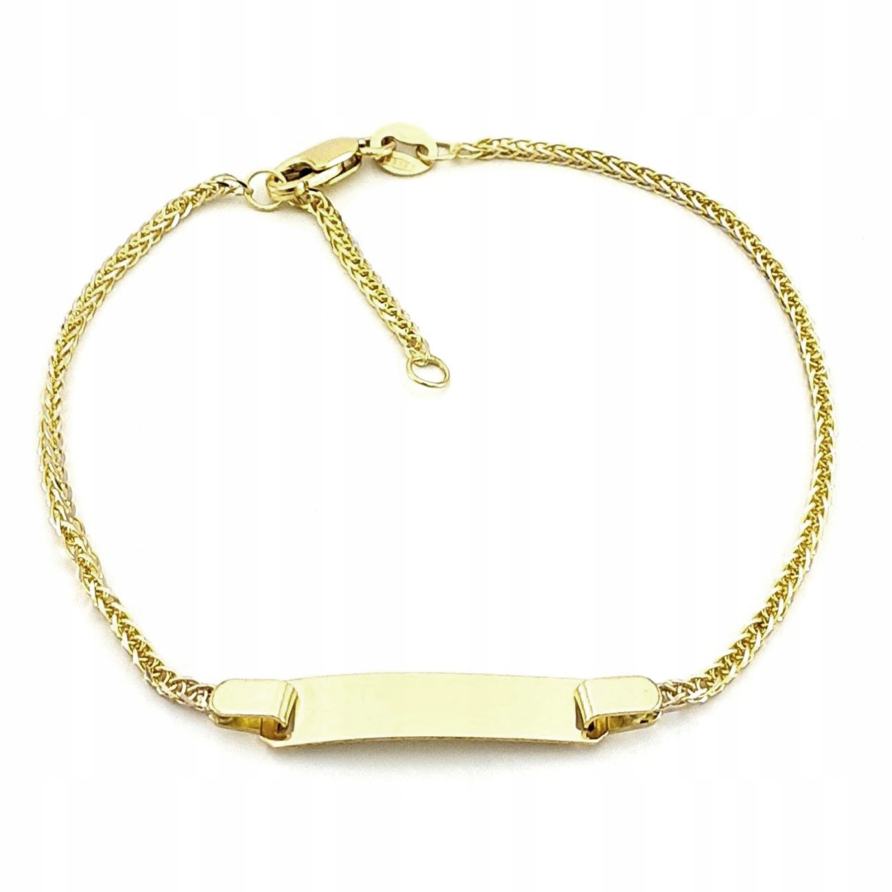 Zlatý dětský náramek s liščím ocasem a plechem