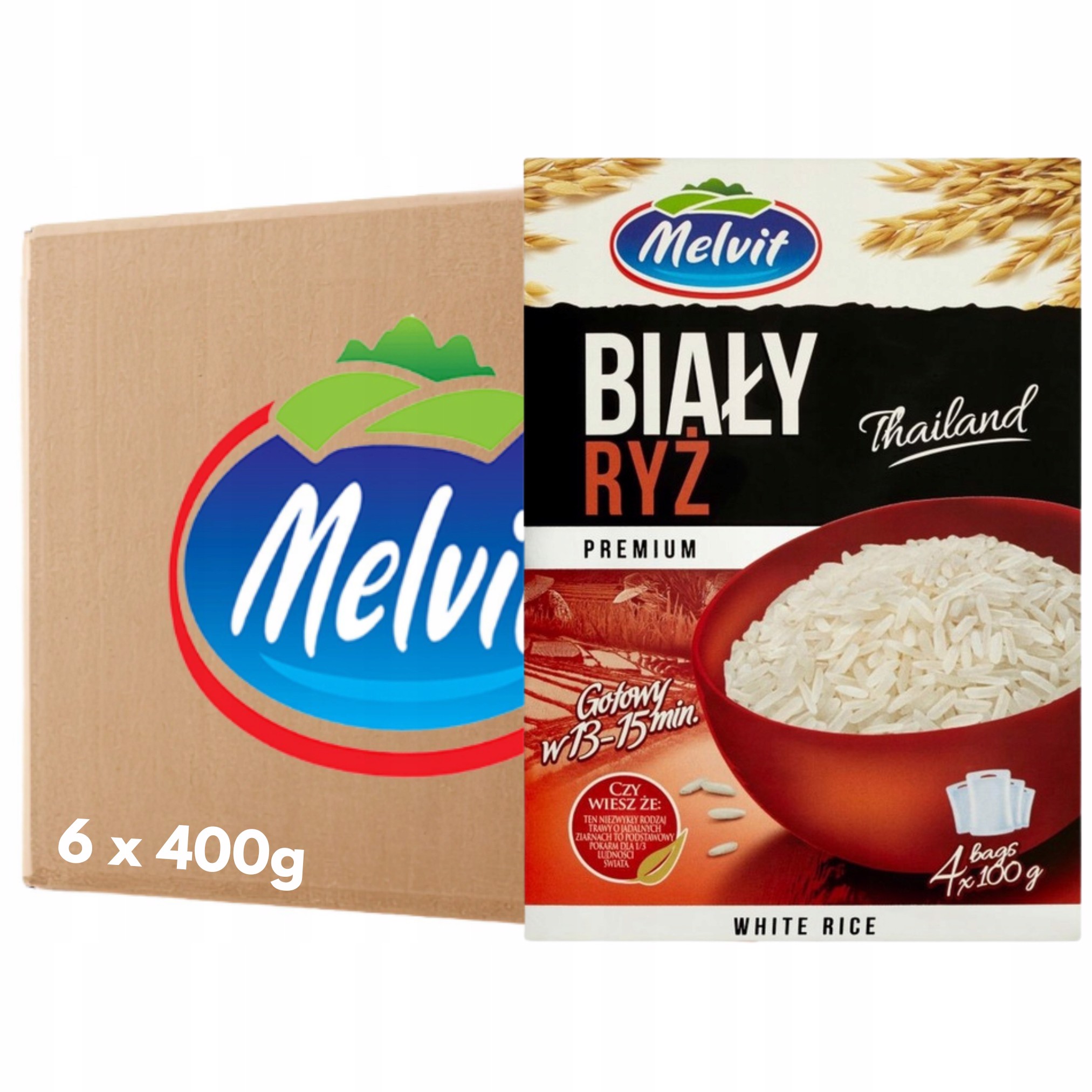 Levně Melvit Premium Bílá rýže 400 g (4 sáčky) x 6 kusů