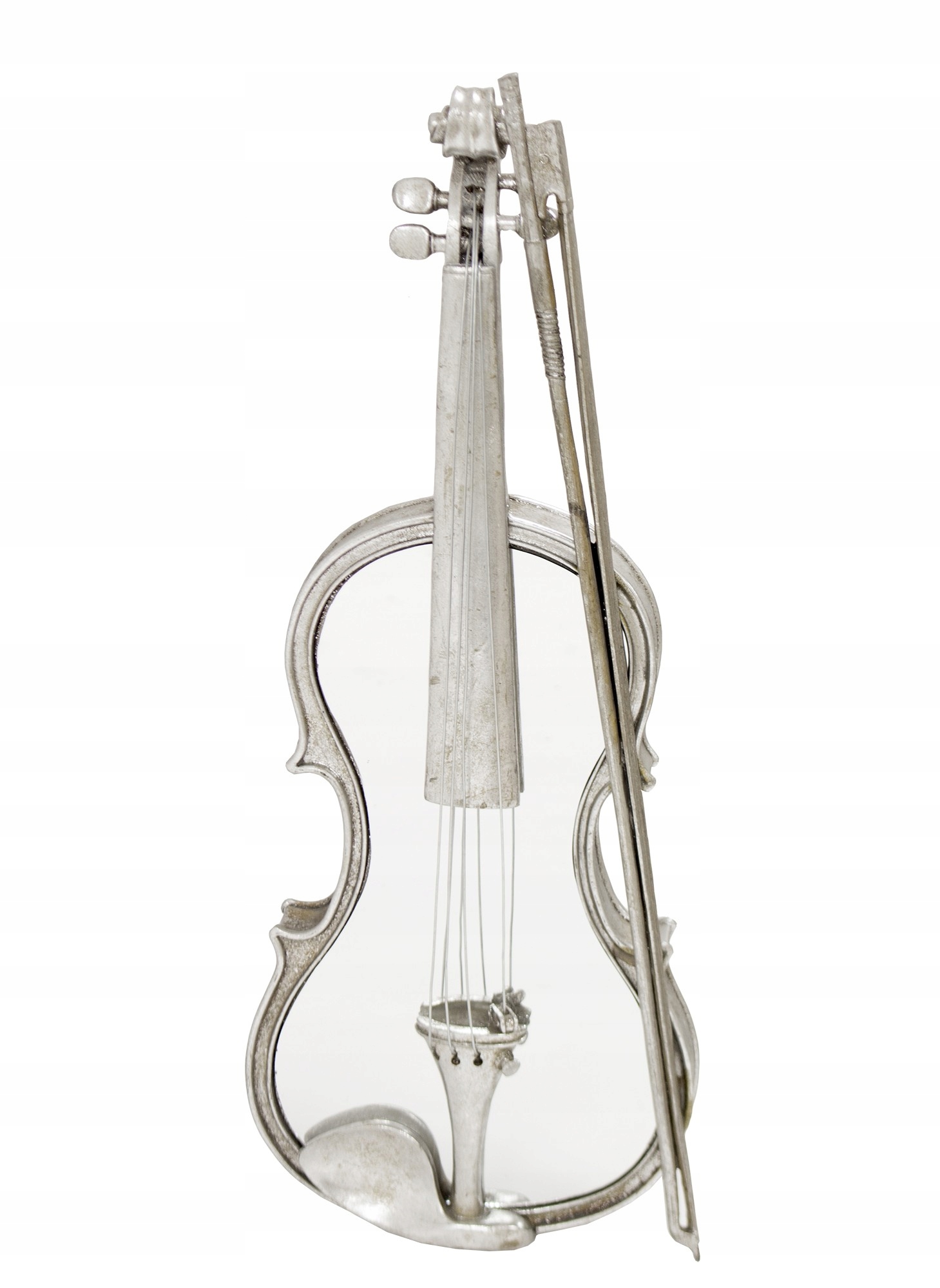 Strieborná nástenná dekorácia zrkadlo husle zrkadlo