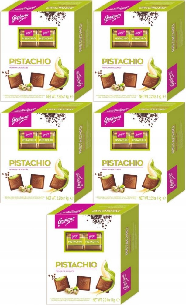 Czekoladki pistacjowe Goplana Pistachio 1KG x5