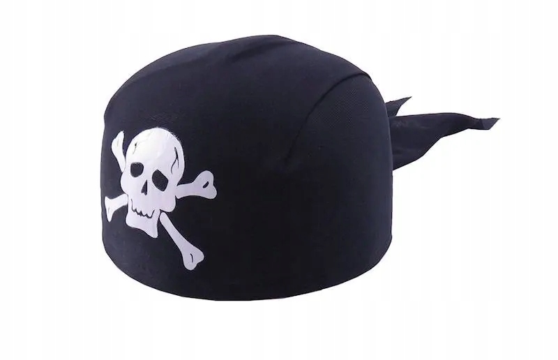 CZAPKA PIRATA CZARNA Z CZASZKĄ STRÓJ PIRAT KOSTIUM
