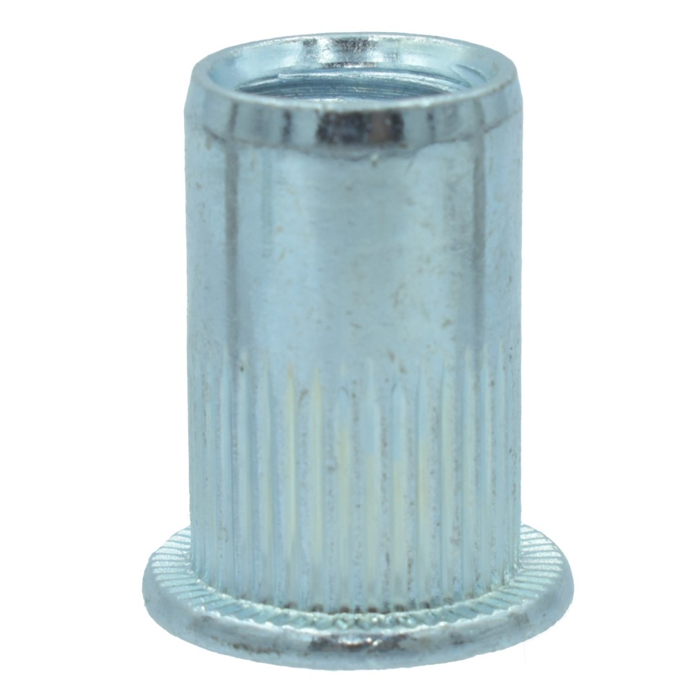 Rýhovaná nýtovací matice pozinkovaná VEL-M16 Plochá příruba Pozink 100 Ks