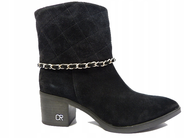 Kotníkové Boty zlatý podpatek kožené dámské kozačky na podpatku Carinii 39