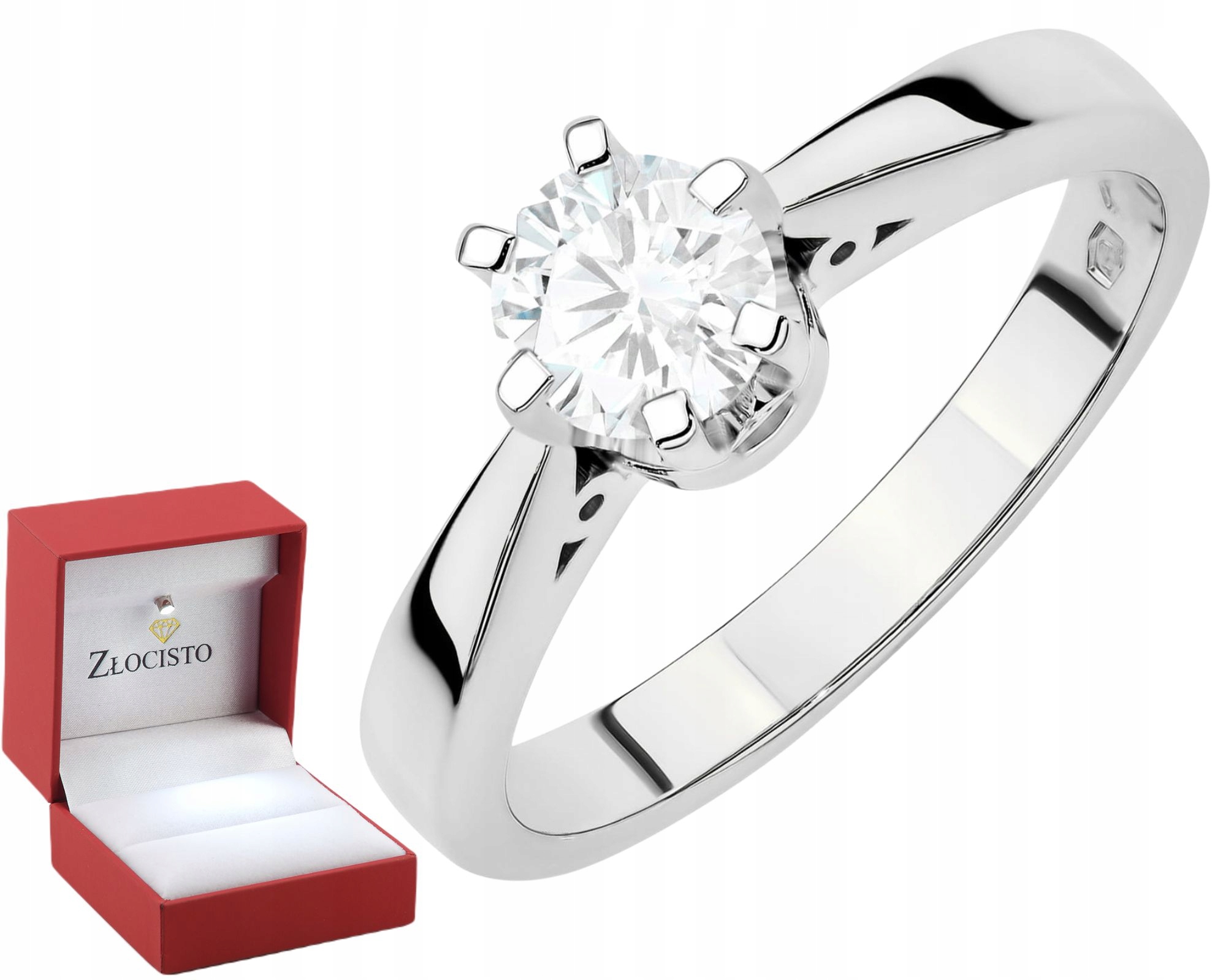 Moderní Prstýnek Bílé Zlato Briliant Lab Zlato 585 Gravírování