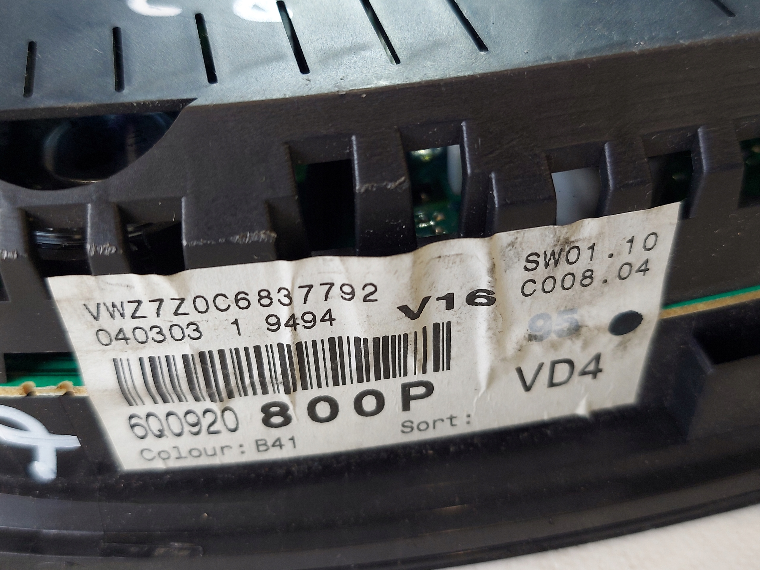 dials clock VW POLO 9N 1.2 B 6Q0920800P