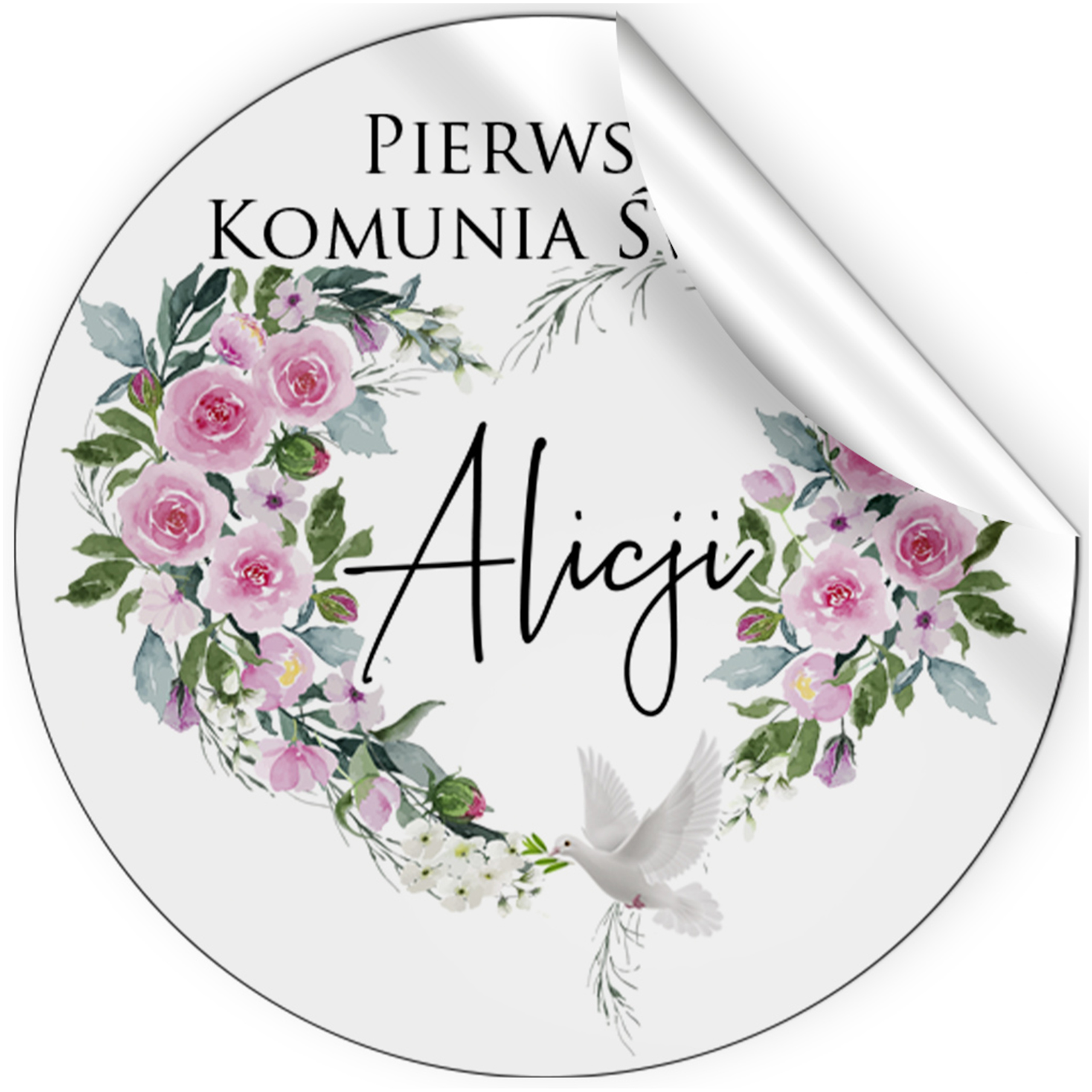 PIERWSZA KOMUNIA PRZYJĘCIE - NAKLEJKI LIZAKI MIÓD CIASTO DLA GOŚCI [107_4]