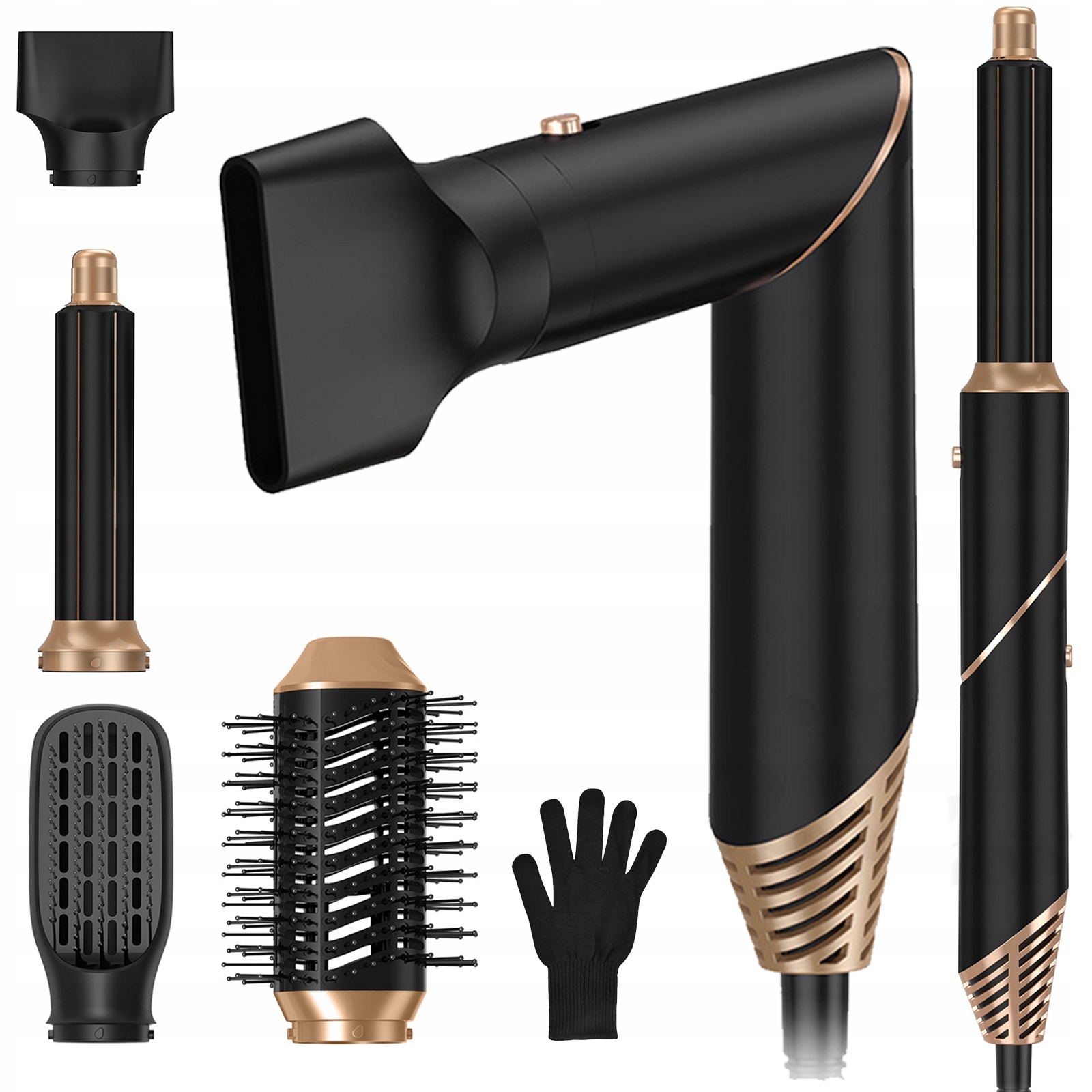 Suszarko-lokówka 5 w 1, Szczotka z Gorącym Powietrzem z Redukcją Szumów, 3 Ustawienia Temperatury