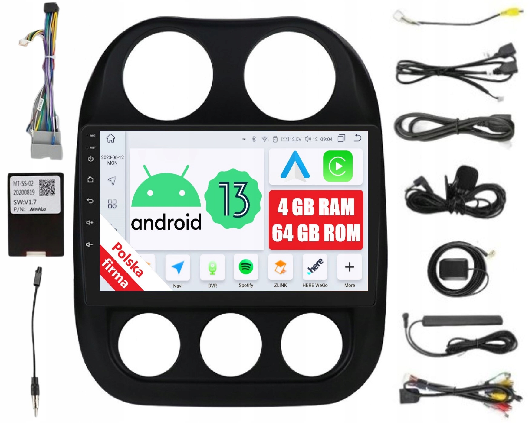 Rádio 2DIN Navigácia Android Jeep Compas A Patriot 4/64 Gb Dsp Carplay Lte