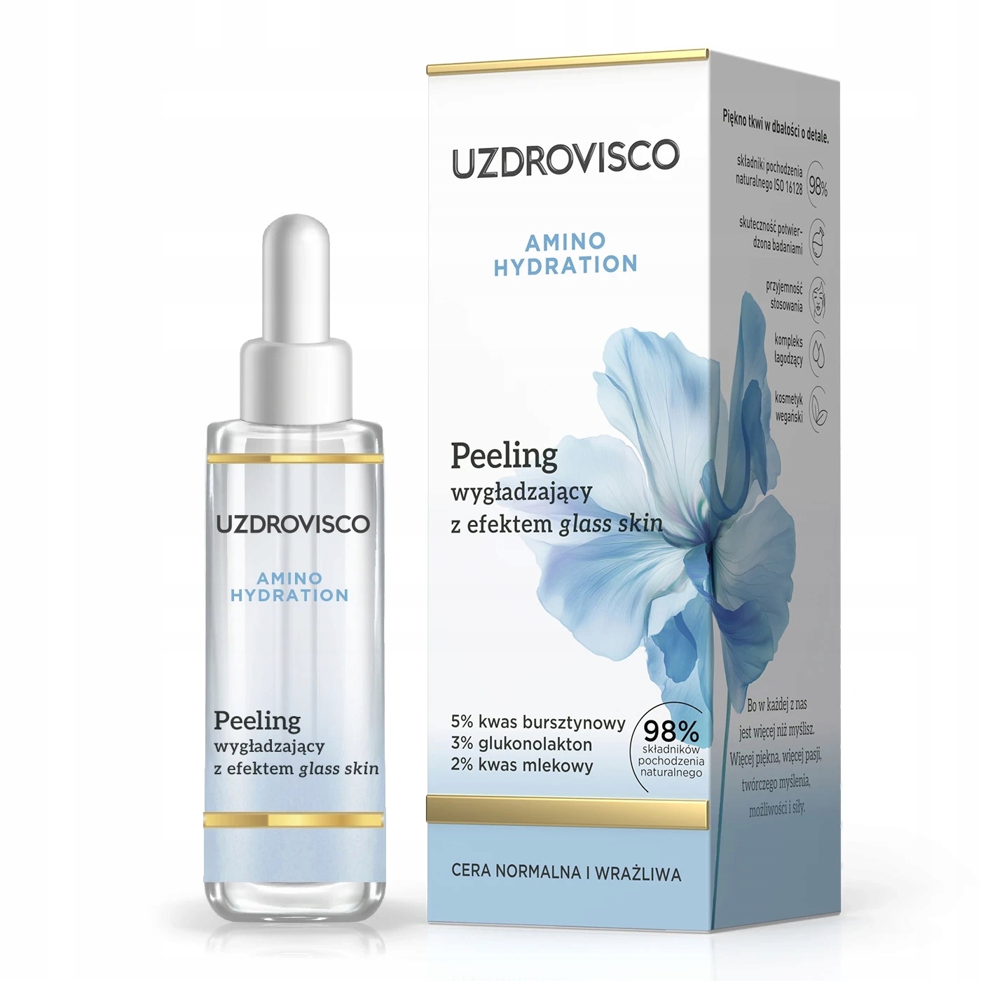 Uzdrovisco Amino Hydration Vyhlazující peeling s efektem skleněné pokožky 30 ml