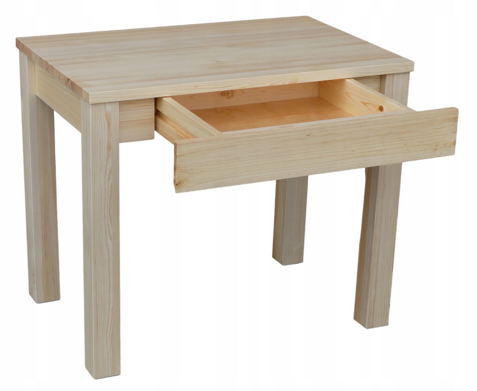 KOMPLET MEBLI KUCHENNYCH STÓŁ 90X60 Z DUŻĄ SZUFLADĄ +2 KRZESŁA SOSNA Wysokość stołu 76 cm