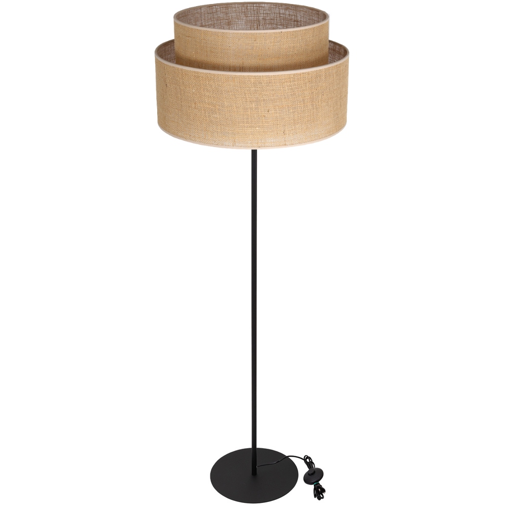 Stojaca Podlahová Lampa Juta Valec 45 CM Boho Duo