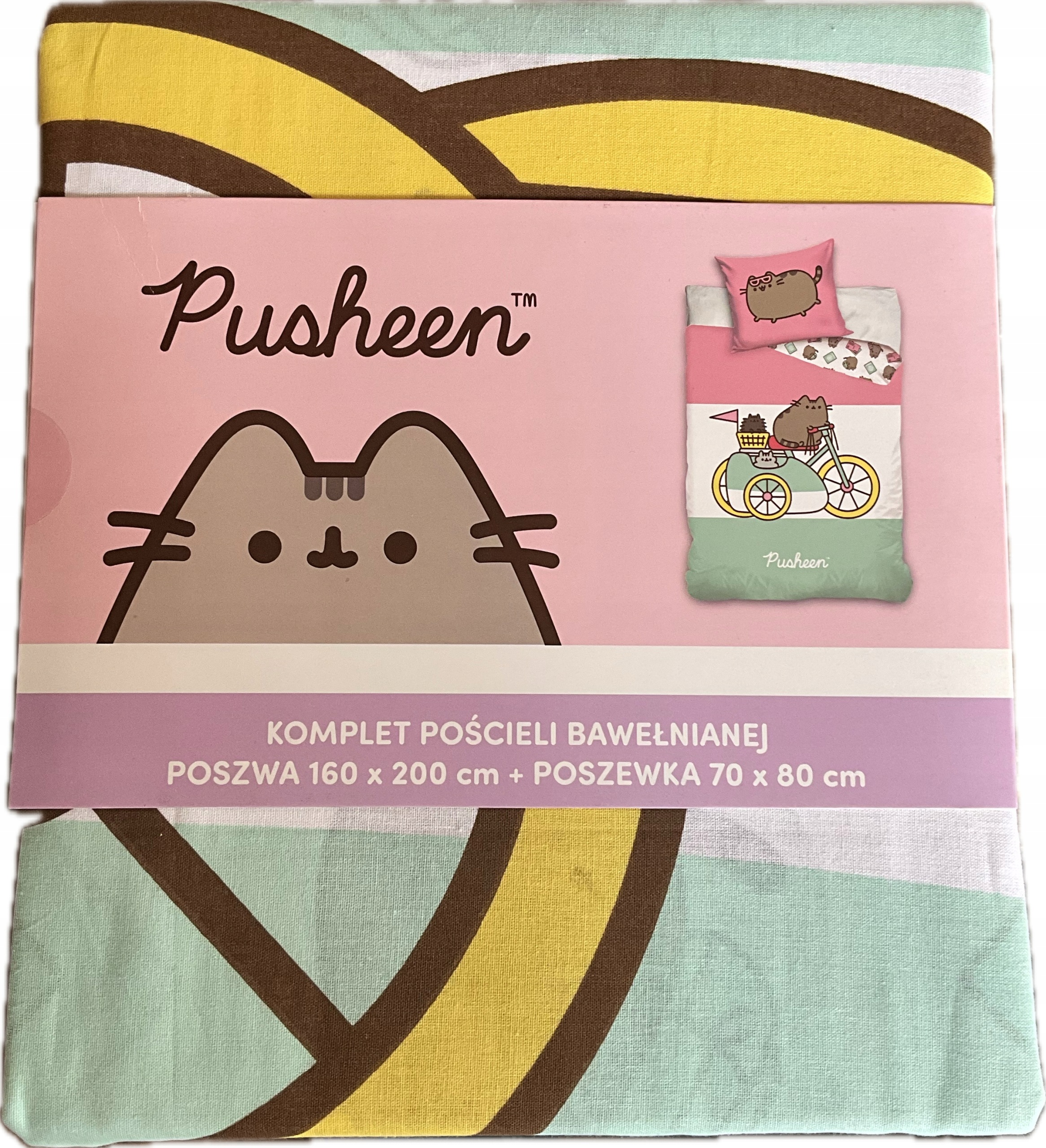 Komplet pościeli Carbotex 160 x 200 cm różowy Pusheen